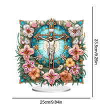 Load image into Gallery viewer, Acrylic Special Shape Cross Jesus Diamond Painting Desktop Ornaments for Adults