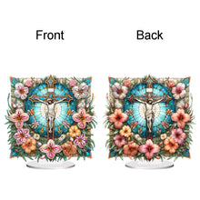 Load image into Gallery viewer, Acrylic Special Shape Cross Jesus Diamond Painting Desktop Ornaments for Adults