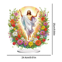 Load image into Gallery viewer, Acrylic Special Shape Flower Jesus Diamond Painting Desktop Ornaments for Adults