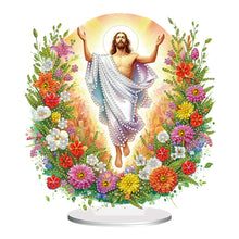 Load image into Gallery viewer, Acrylic Special Shape Flower Jesus Diamond Painting Desktop Ornaments for Adults