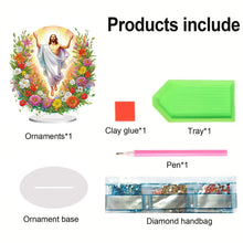 Load image into Gallery viewer, Acrylic Special Shape Flower Jesus Diamond Painting Desktop Ornaments for Adults