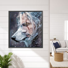 Load image into Gallery viewer, Diamond Painting - Full Round - Man and wolf (45*50CM)