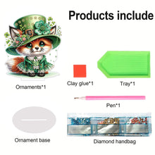 Load image into Gallery viewer, St. Patricks Day Cat 5D DIY Diamond Art Tabletop Decorations Bedroom Table Decor