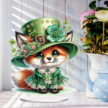 Load image into Gallery viewer, St. Patricks Day Cat 5D DIY Diamond Art Tabletop Decorations Bedroom Table Decor