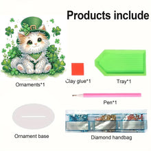 Load image into Gallery viewer, St. Patricks Day Cat 5D DIY Diamond Art Tabletop Decorations Bedroom Table Decor