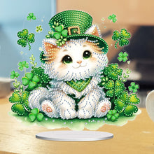 Load image into Gallery viewer, St. Patricks Day Cat 5D DIY Diamond Art Tabletop Decorations Bedroom Table Decor