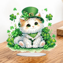 Load image into Gallery viewer, St. Patricks Day Cat 5D DIY Diamond Art Tabletop Decorations Bedroom Table Decor