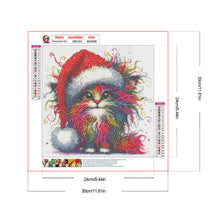 Load image into Gallery viewer, Diamond Painting - Full Round - Christmas kitten (30*30CM)