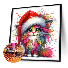 Load image into Gallery viewer, Diamond Painting - Full Round - Christmas kitten (30*30CM)