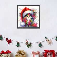 Load image into Gallery viewer, Diamond Painting - Full Round - Christmas kitten (30*30CM)