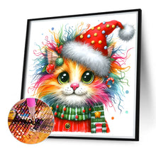 Load image into Gallery viewer, Diamond Painting - Full Round - Christmas kitten (30*30CM)