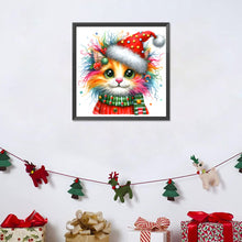 Load image into Gallery viewer, Diamond Painting - Full Round - Christmas kitten (30*30CM)