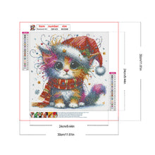 Load image into Gallery viewer, Diamond Painting - Full Round - Christmas kitten (30*30CM)
