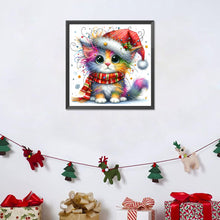 Load image into Gallery viewer, Diamond Painting - Full Round - Christmas kitten (30*30CM)
