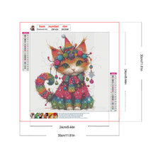 Load image into Gallery viewer, Diamond Painting - Full Round - Christmas kitten (30*30CM)