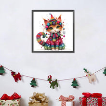 Load image into Gallery viewer, Diamond Painting - Full Round - Christmas kitten (30*30CM)