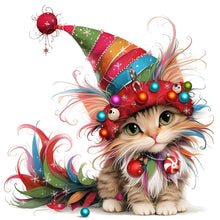 Load image into Gallery viewer, Diamond Painting - Full Round - Christmas kitten (30*30CM)