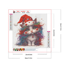 Load image into Gallery viewer, Diamond Painting - Full Round - Christmas kitten (30*30CM)