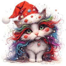 Load image into Gallery viewer, Diamond Painting - Full Round - Christmas kitten (30*30CM)