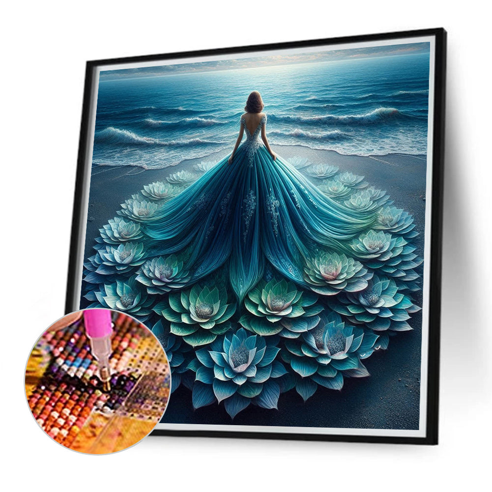 Diamond Painting - Full Round - Girl with gorgeous skirt (40*40CM)