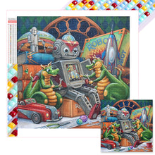 Load image into Gallery viewer, Diamond Painting - Full Square - Robot and dragon (40*40CM)