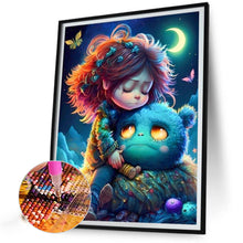 Load image into Gallery viewer, AB Diamond Painting - Full Round - Girl and magical creature (40*50CM)