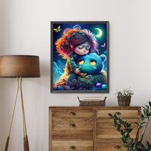 Load image into Gallery viewer, AB Diamond Painting - Full Round - Girl and magical creature (40*50CM)