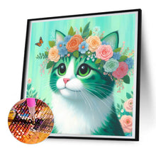 Load image into Gallery viewer, Diamond Painting - Full Round - Blue-white cat (30*30CM)