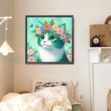 Load image into Gallery viewer, Diamond Painting - Full Round - Blue-white cat (30*30CM)