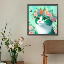 Load image into Gallery viewer, Diamond Painting - Full Round - Blue-white cat (30*30CM)