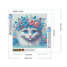 Load image into Gallery viewer, Diamond Painting - Full Round - Blue-eyed white cat (30*30CM)