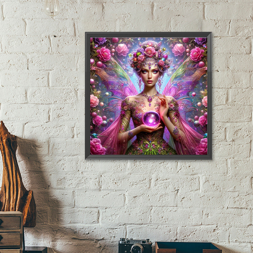 Diamond Painting - Full Round - Crystal flower fairy woman (40*40CM)