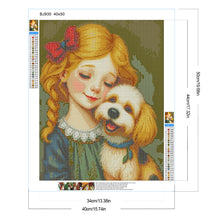 Load image into Gallery viewer, Diamond Painting - Full Round - Dog girl (40*50CM)