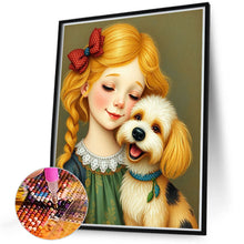 Load image into Gallery viewer, Diamond Painting - Full Round - Dog girl (40*50CM)
