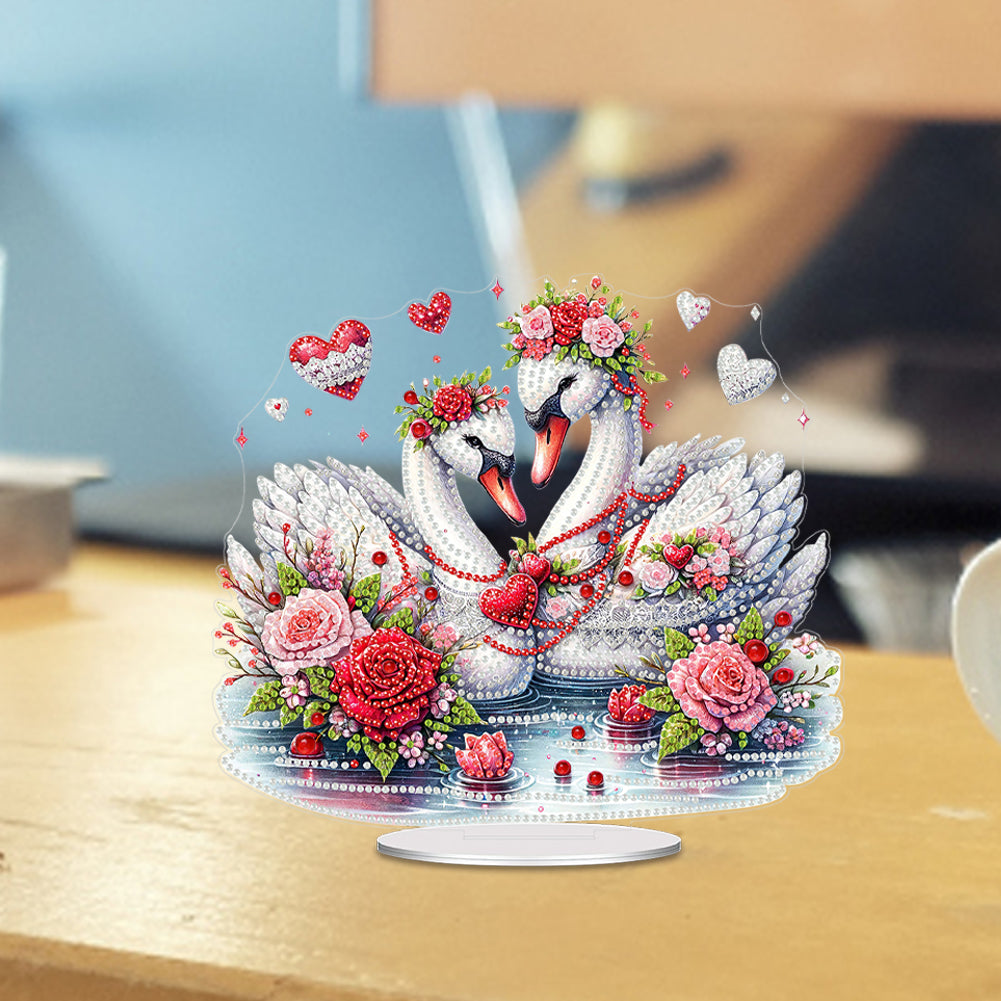 Acrylic Special Shape Valentines Day Swan 5D DIY Diamond Painting Ornament