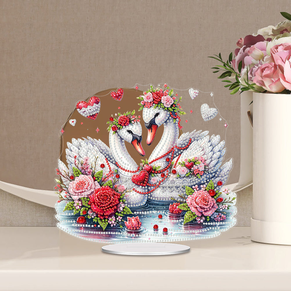 Acrylic Special Shape Valentines Day Swan 5D DIY Diamond Painting Ornament