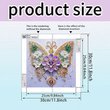 Load image into Gallery viewer, Diamond Painting - Partial Special Shaped - Flower butterfly (30*30CM)