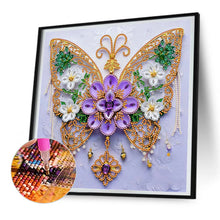 Load image into Gallery viewer, Diamond Painting - Partial Special Shaped - Flower butterfly (30*30CM)