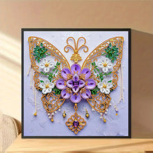 Load image into Gallery viewer, Diamond Painting - Partial Special Shaped - Flower butterfly (30*30CM)