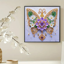 Load image into Gallery viewer, Diamond Painting - Partial Special Shaped - Flower butterfly (30*30CM)