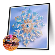 Load image into Gallery viewer, Diamond Painting - Partial Special Shaped - Blue snowflake (30*30CM)