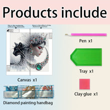 Load image into Gallery viewer, Diamond Painting - Partial Special Shaped - Snowflake black cat girl (30*30CM)