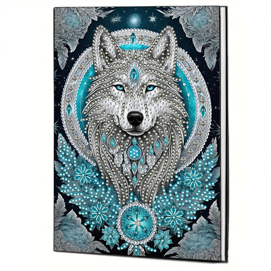 Special Shaped Wolf 50 Pages Diamond Painting Notebook for Adults Students