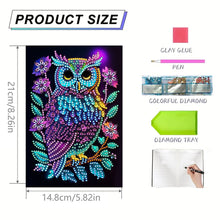 Load image into Gallery viewer, Special Shaped Owl 50 Pages Diamond Painting Notebook for Adults Students