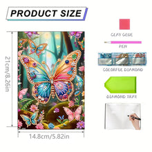 Load image into Gallery viewer, Special Shaped Butterfly 50 Pages Diamond Painting Notebook for Adults Students
