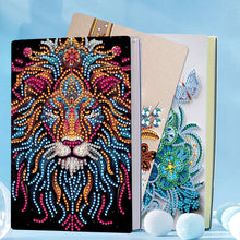 Load image into Gallery viewer, Special Shaped Lion 50 Pages Diamond Painting Notebook for Adults Students