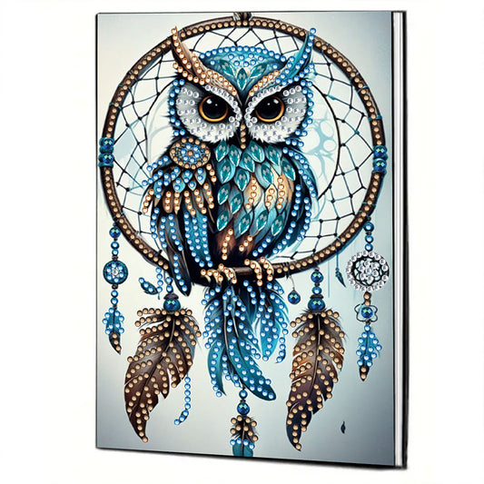 Special Shaped Owl Dreamcatcher 50 Pages Diamond Painting Notebook for Adults