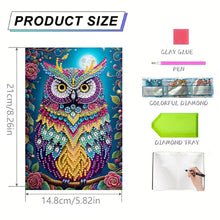 Load image into Gallery viewer, Special Shaped Owl 50 Pages Diamond Painting Notebook for Adults Students