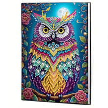 Load image into Gallery viewer, Special Shaped Owl 50 Pages Diamond Painting Notebook for Adults Students