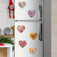Load image into Gallery viewer, 6Pcs Bouquet Diamond Art Fridge Magnet DIY Fridge Stickers for Car Mailbox Decor